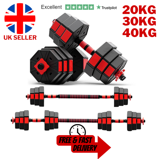 Exersci Premium 20kg/30kg/40kg Conjunto de halteres e barras ajustáveis